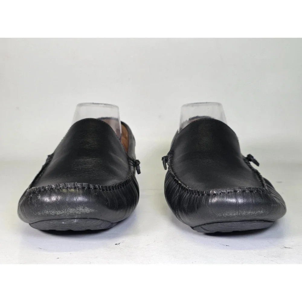 G.H. Bass Kis Men's Driving Loafers Size 12 M Black Leather Slip On Boat Shoes